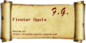 Finster Gyula névjegykártya